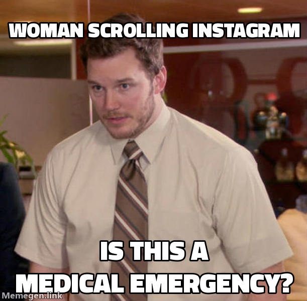 Tom Cruise, pointing at a woman scrolling Instagram: ‘Is this a medical emergency?’