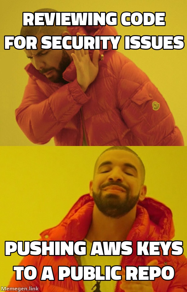 AWS keys in public repo meme