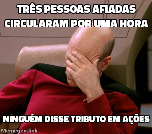Três pessoas afiadas circularam por uma hora. Ninguém disse "tributo em ações".