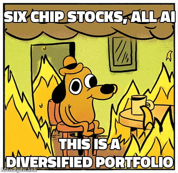 Me, holding six chip stocks, calling it a diversified portfolio.