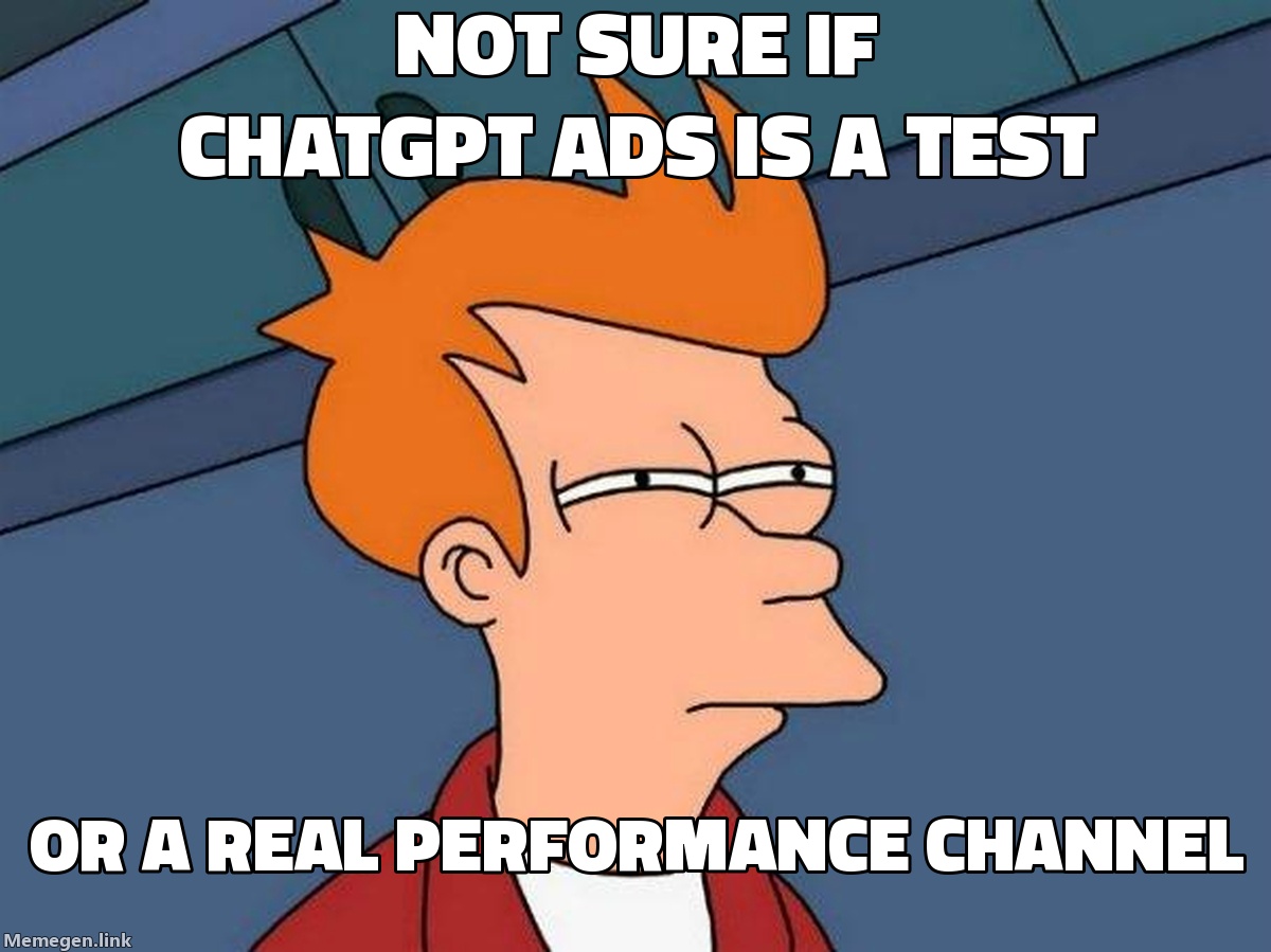 إعلانات ChatGPT أضافت مزايدة oCPC وتكاملاً مع AppsFlyer. نافذة 'انتظر حتى يصبح جاهزاً' أُغلقت.