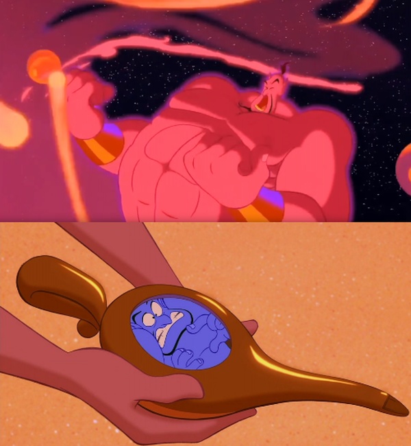Genie Lamp meme about work