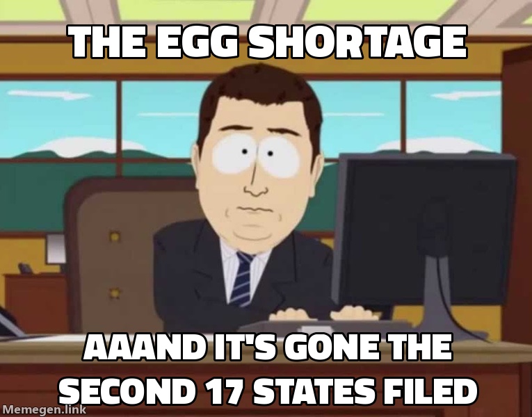 The egg 'shortage' the second 17 states filed the complaint.