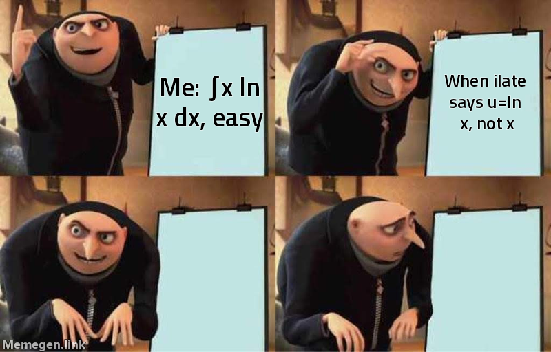 integration by parts meme about Explain integration by parts like I'm in class 12