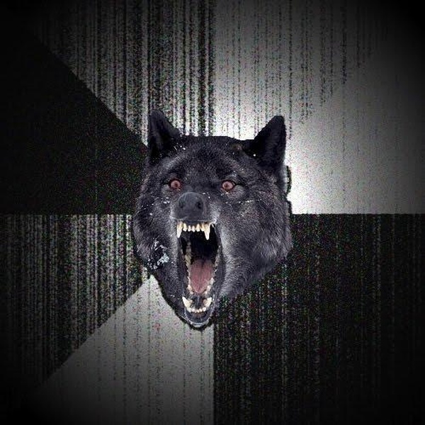 Insanity Wolf meme about work