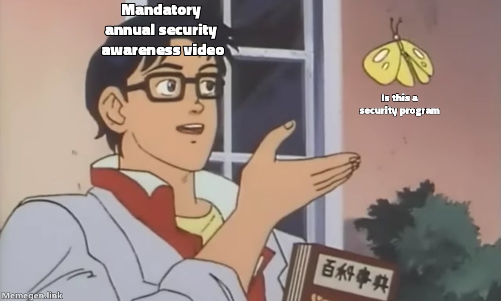 Security awareness training meme