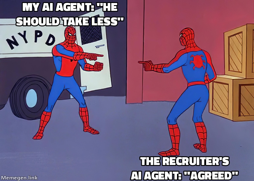 My AI agent and the company's AI recruiter agreeing I should be paid less