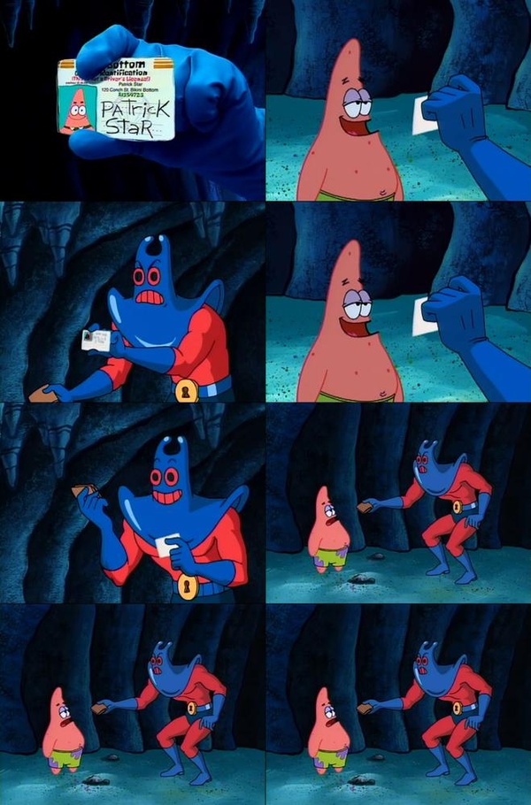 Patrick Star's Wallet meme about work
