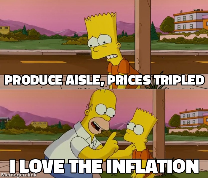 Shopper in the produce aisle: 'I love the inflation.'